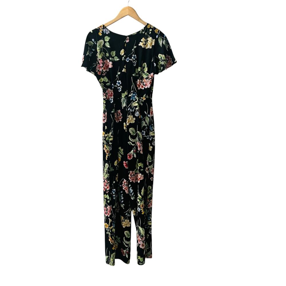 Nicole Miller Floral Short Sleeve Wide Leg Jumpsuit Size 2 Multicolor - Picture 3 of 8